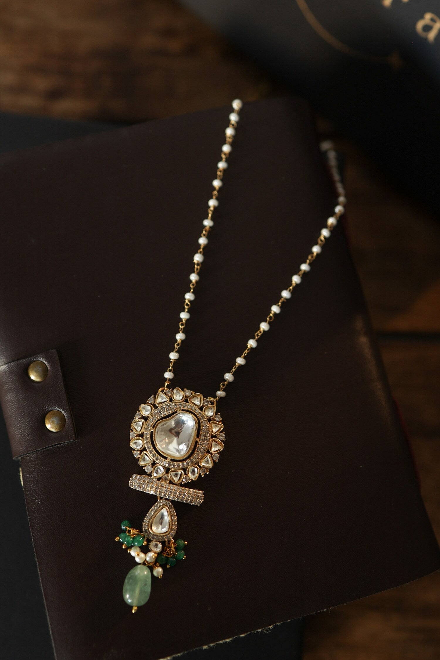 Mint Polki Pendant Necklace 