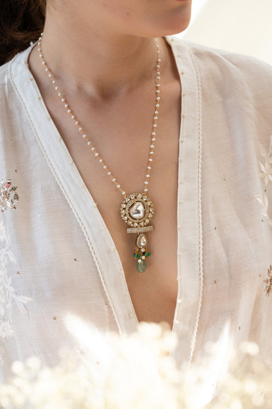 Mint Polki Pendant Necklace 