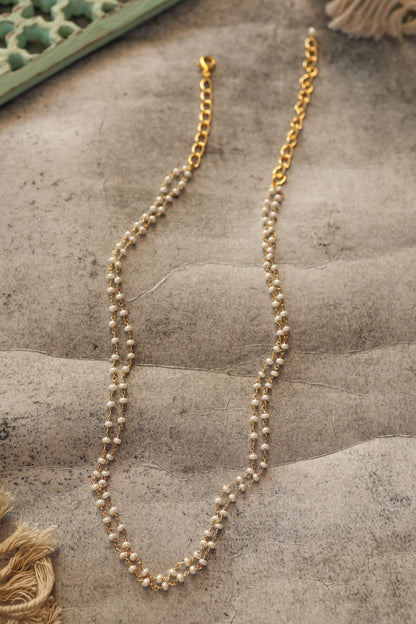 Gold Pearl Contemporary Necklace 