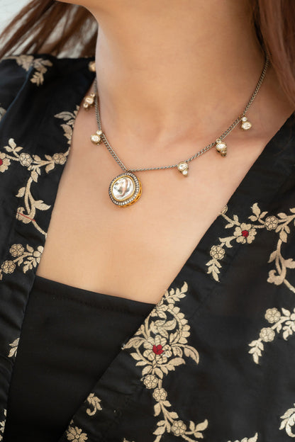 Contemporary Polki Pendant Necklace 