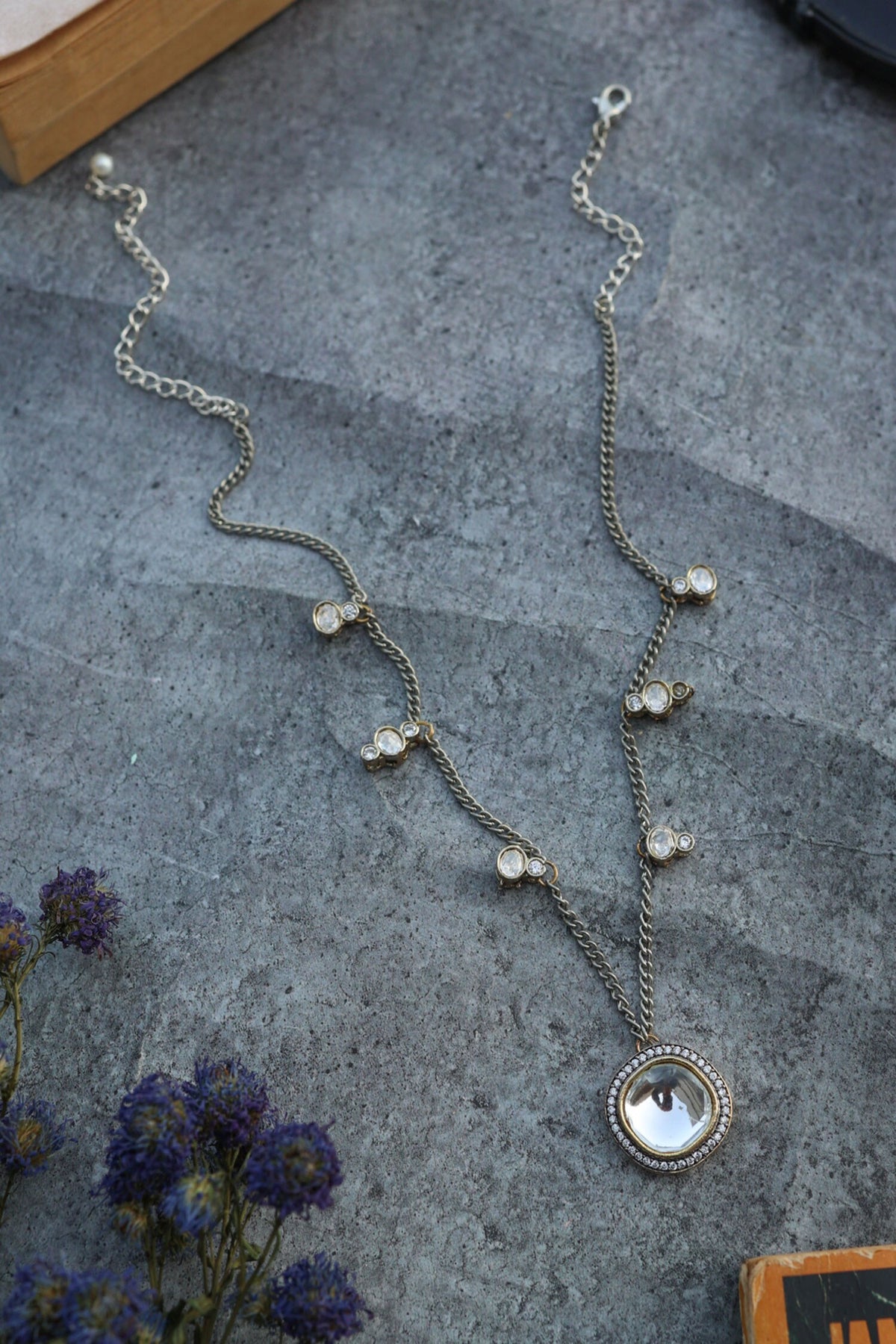 Contemporary Polki Pendant Necklace 