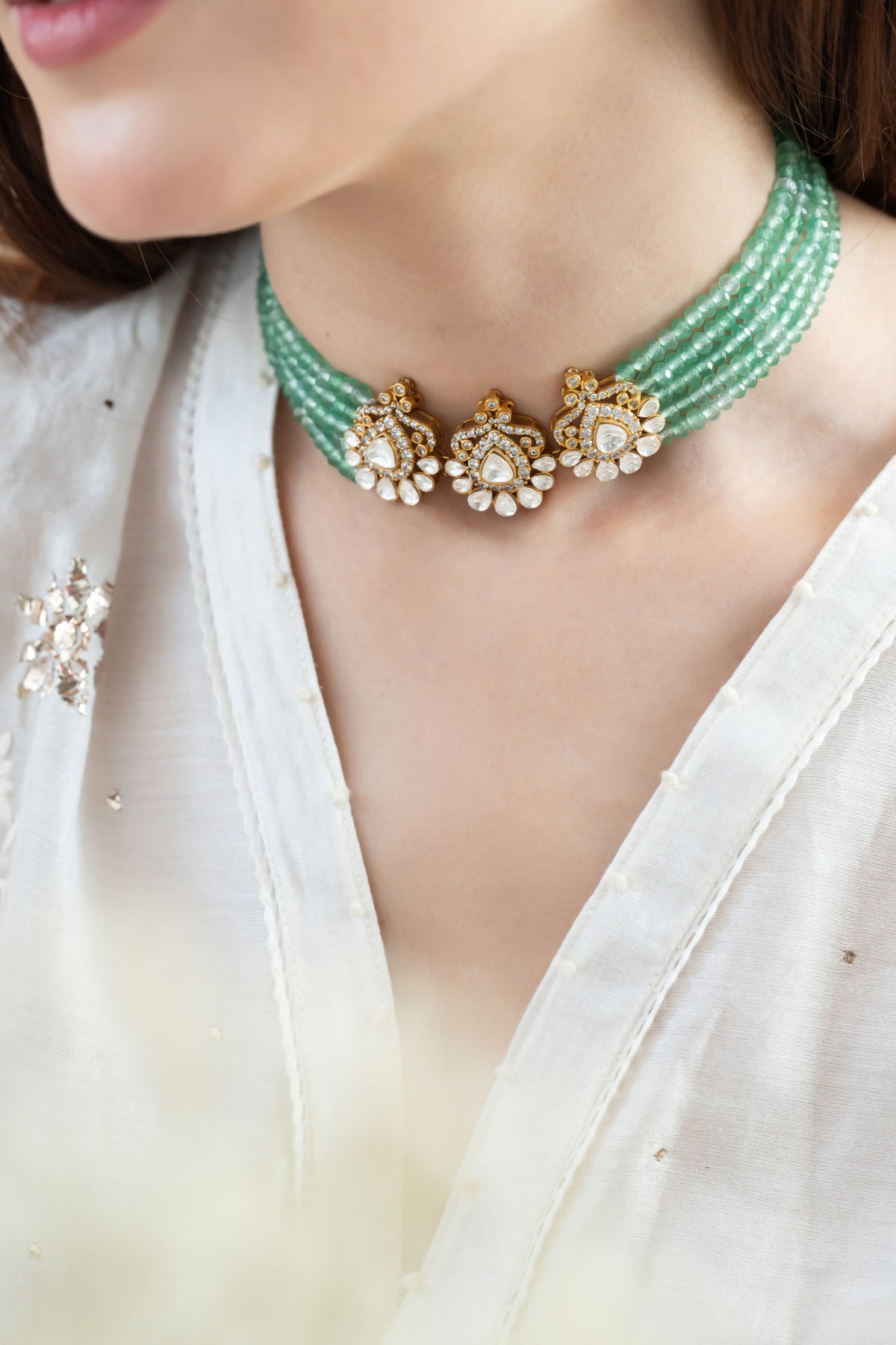 Mint Polki Choker Necklace 