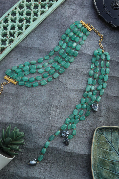 Layered Fluorite Choker Necklace 