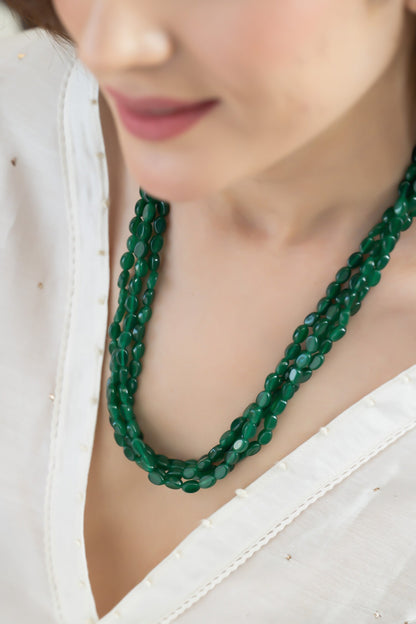 Layered Green Jade Necklace 