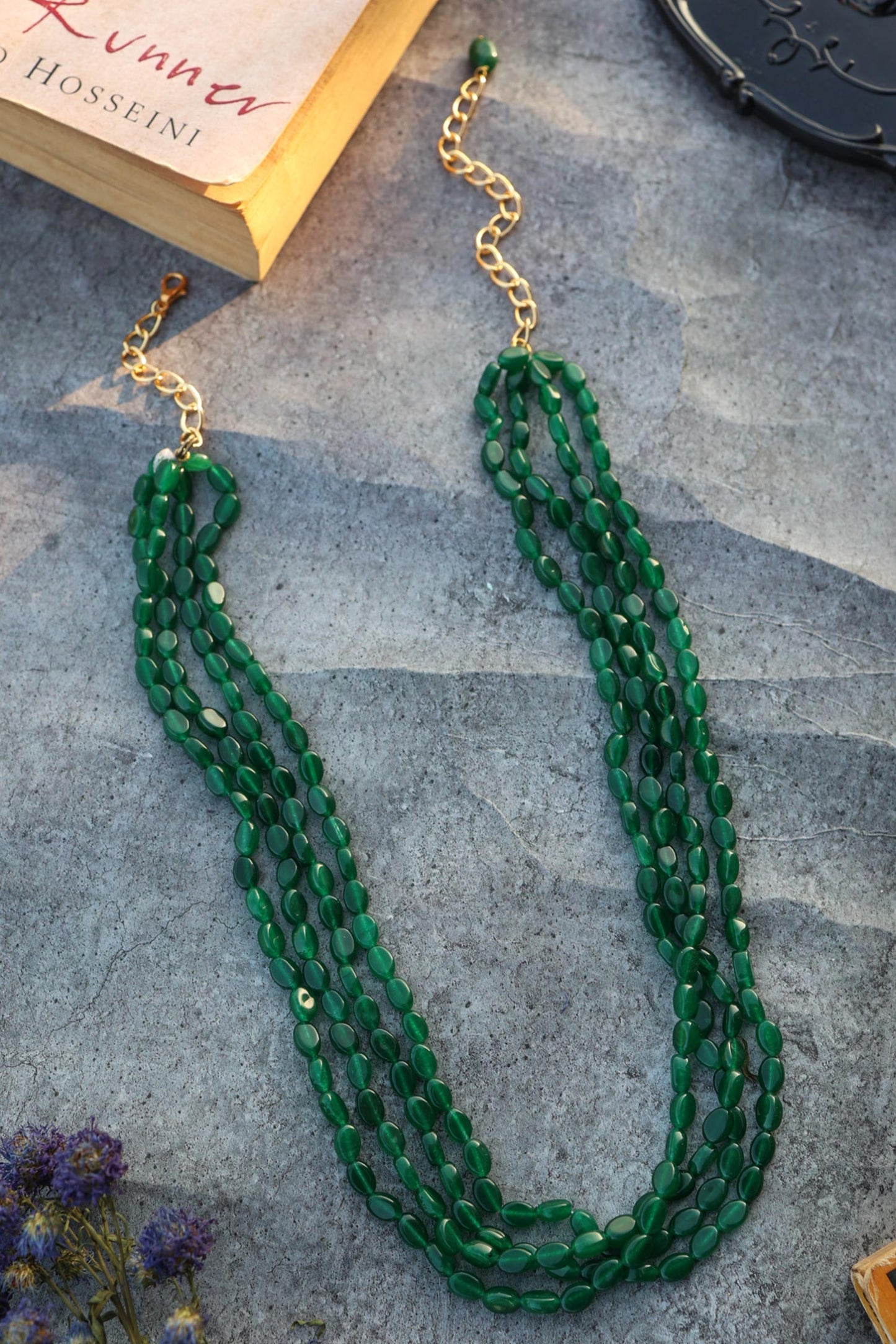 Layered Green Jade Necklace 