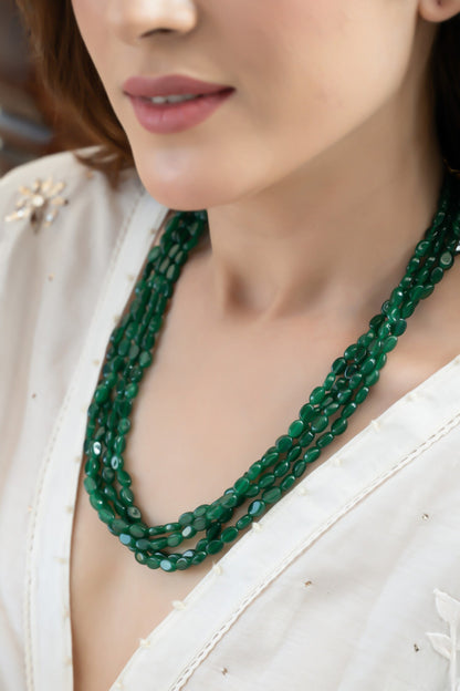 Layered Green Jade Necklace 