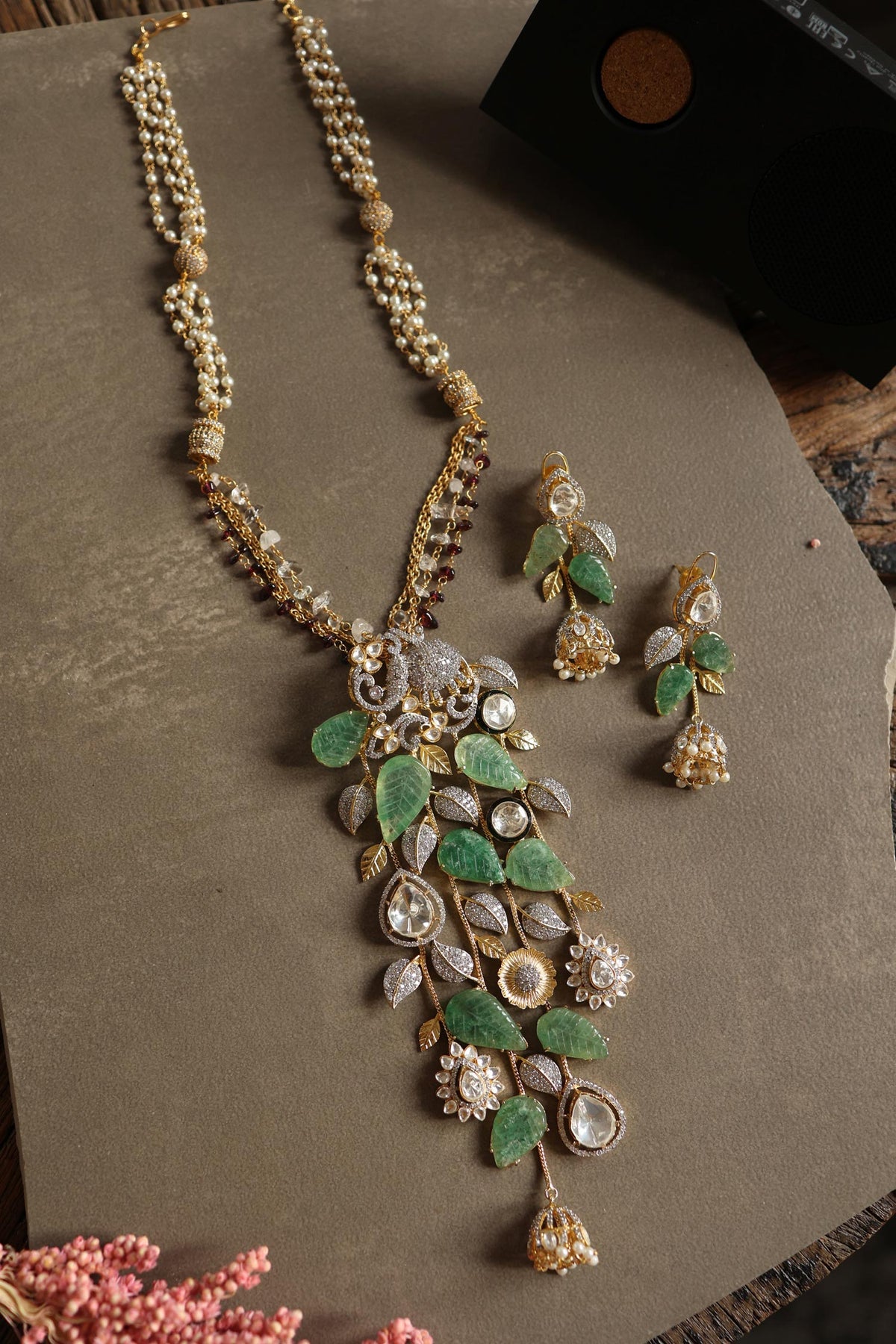 Mint Polki Necklace Set 