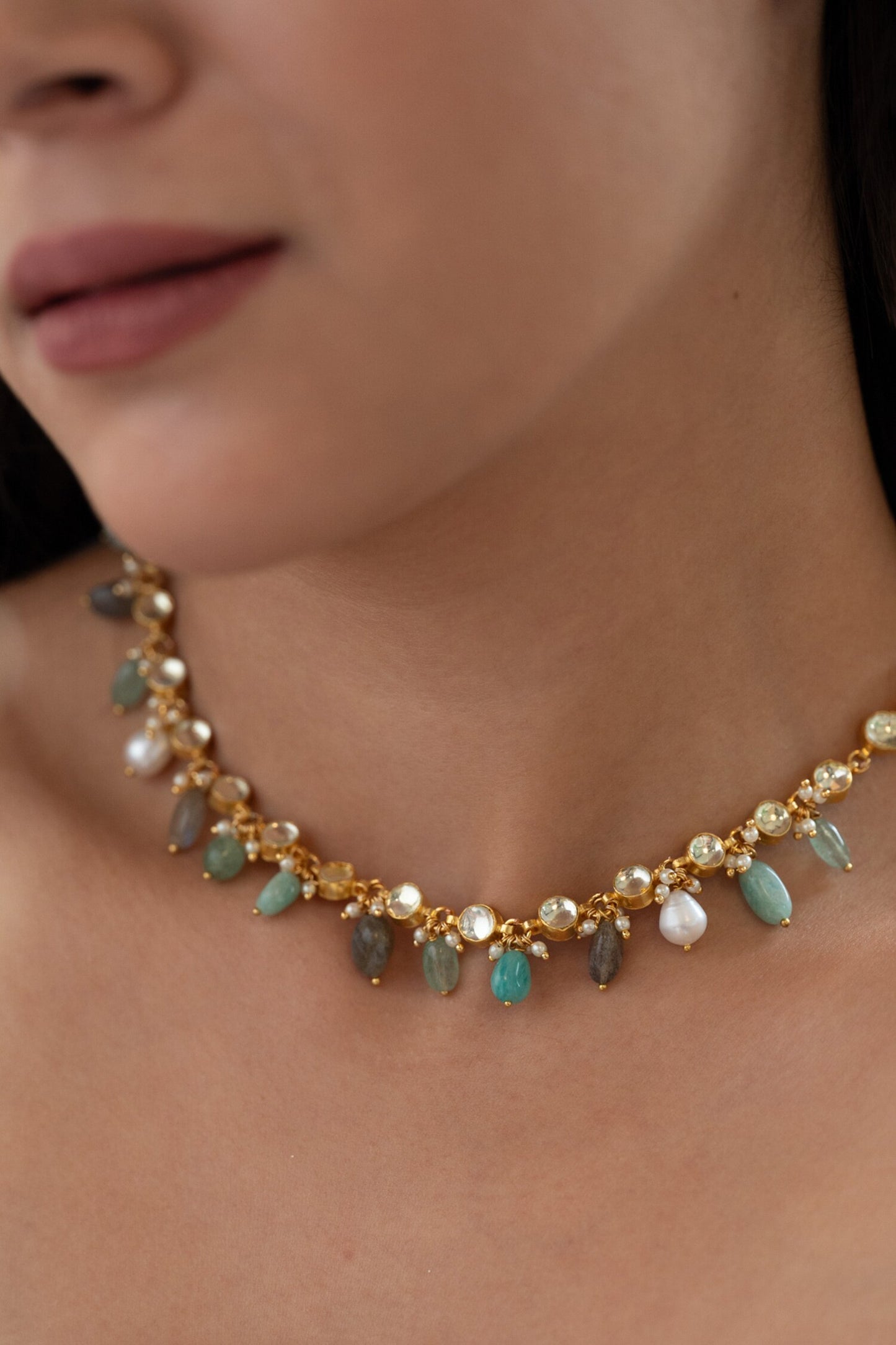 Multicolored Kundan Choker Necklace 