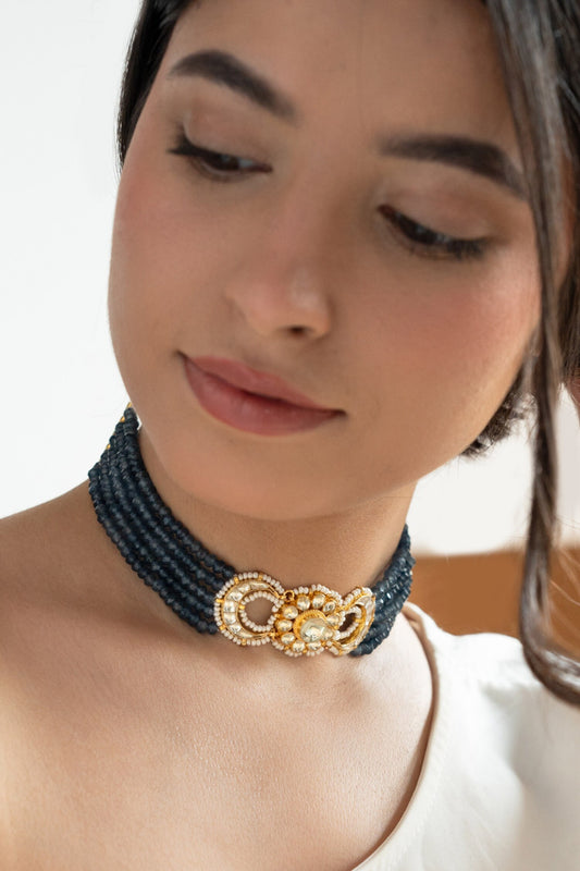 Floral Kundan Choker Necklace 