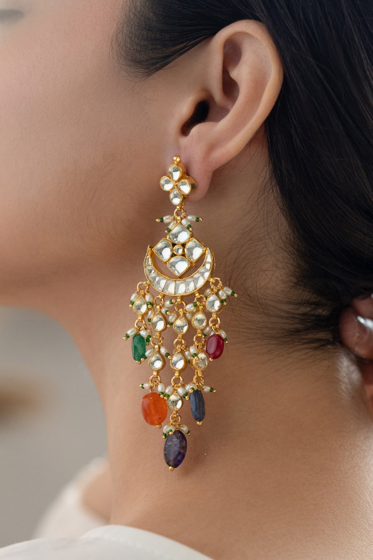 Kundan Chandbali Earrings 