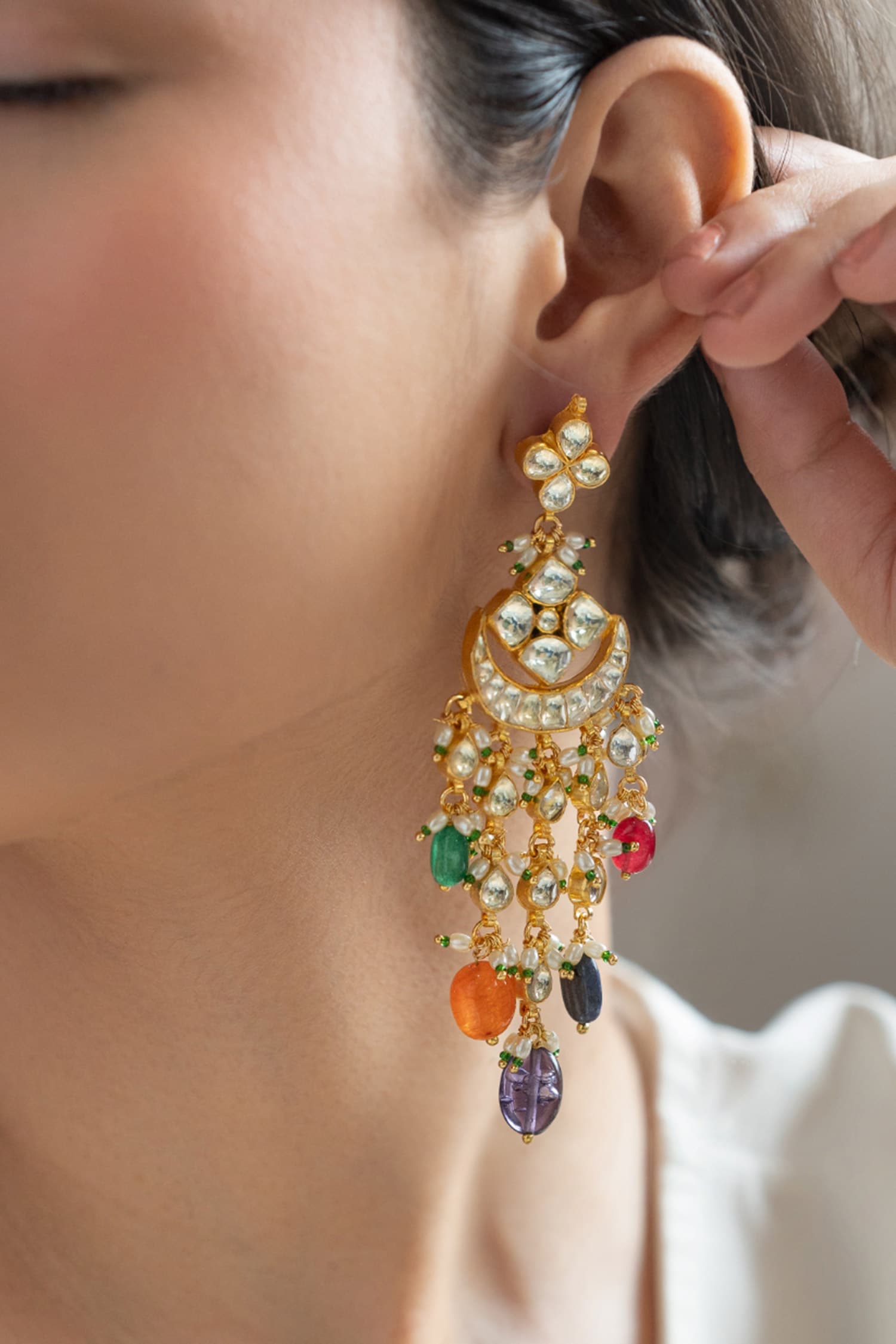 Kundan Chandbali Earrings 