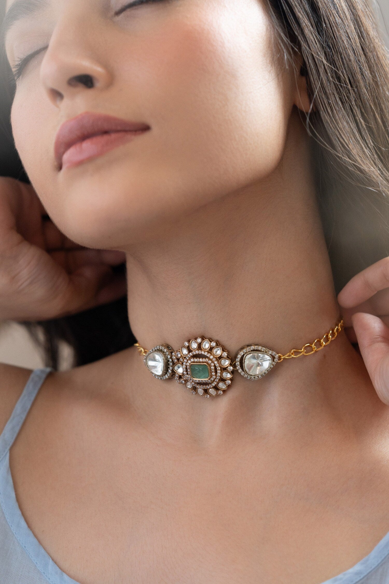 Mint Polki Choker Necklace 