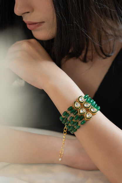 Kundan & Jade Green Bracelet 