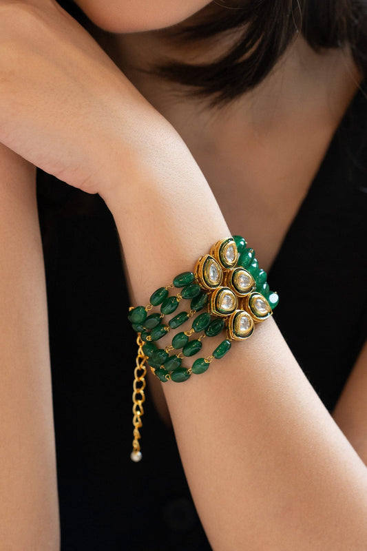 Kundan & Jade Green Bracelet 