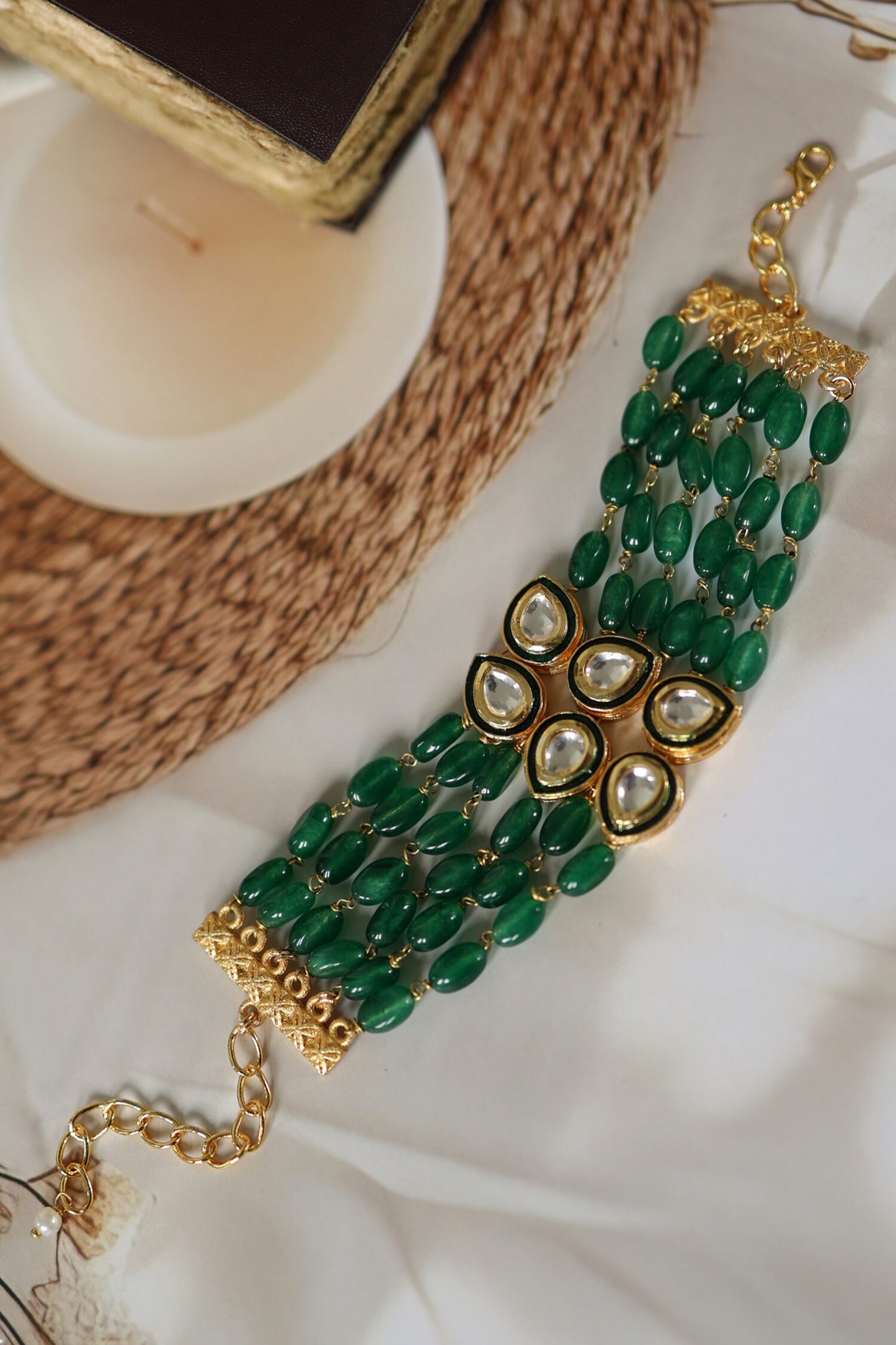 Kundan & Jade Green Bracelet 