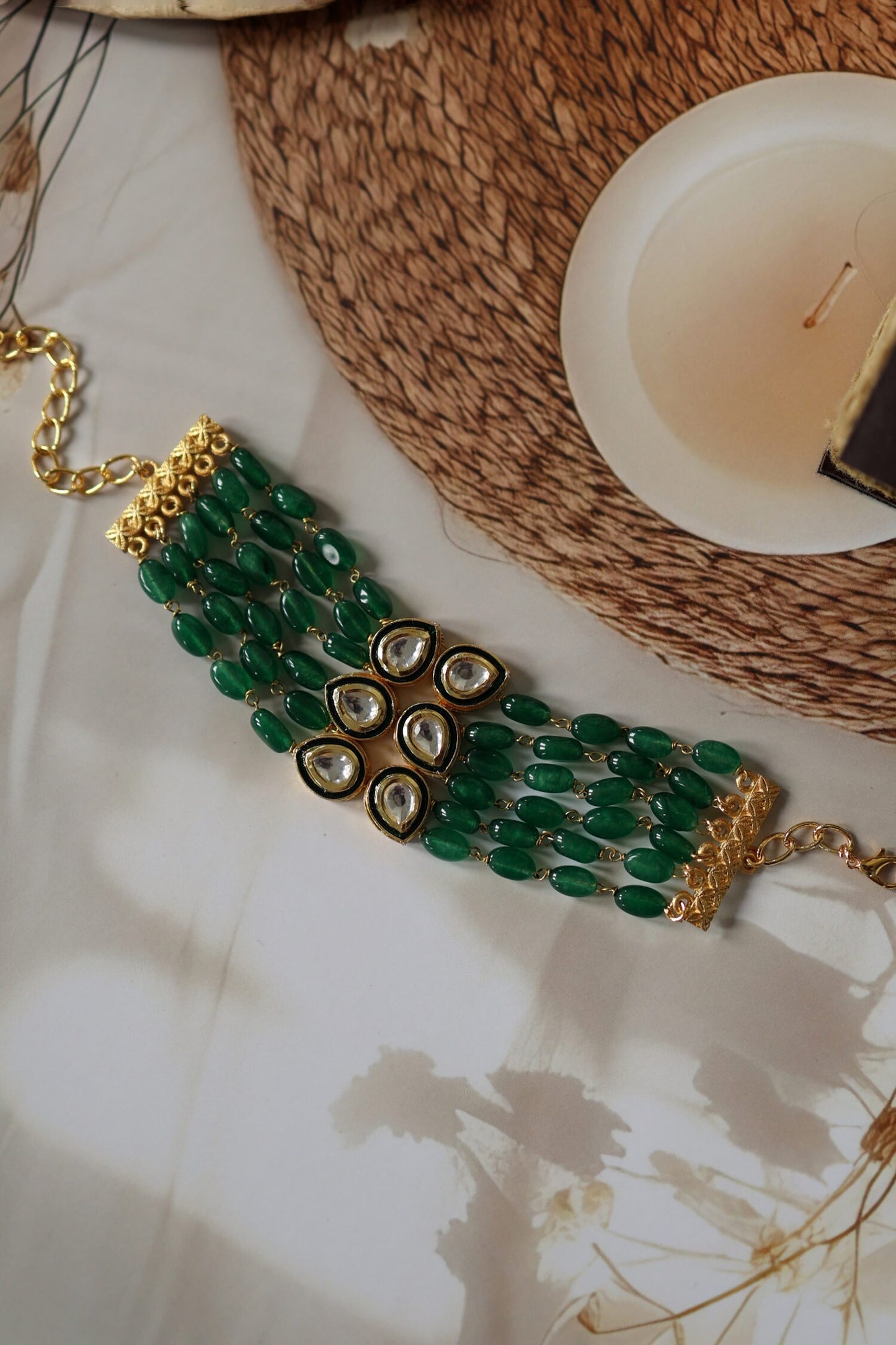 Kundan & Jade Green Bracelet 
