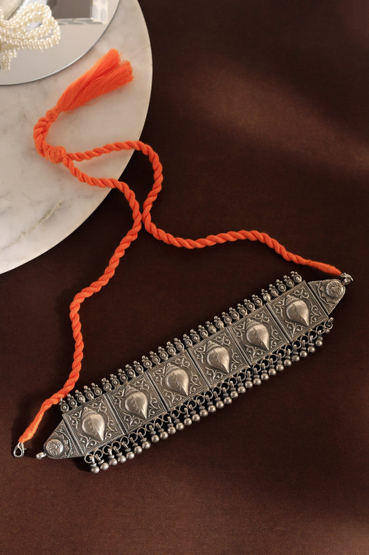 Tribal Shell Silver Choker 