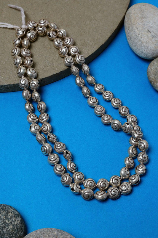 Tribal Silver Long Necklace 