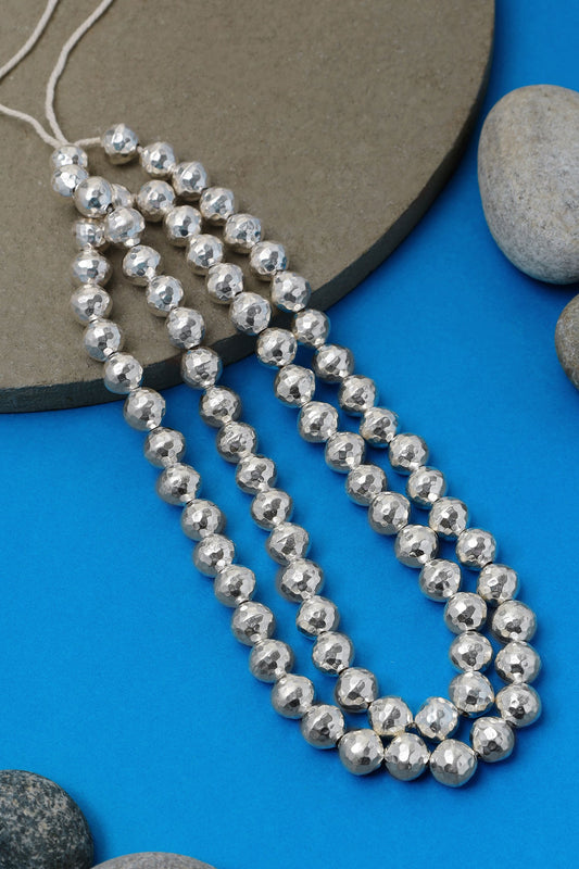 Silver Beaded Ball Necklace 