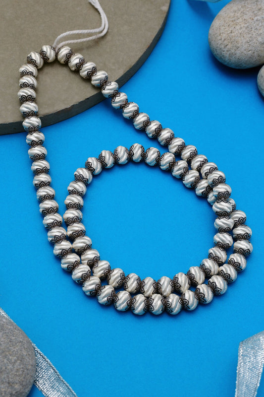 Designer Silver Ball Beads Necklace 