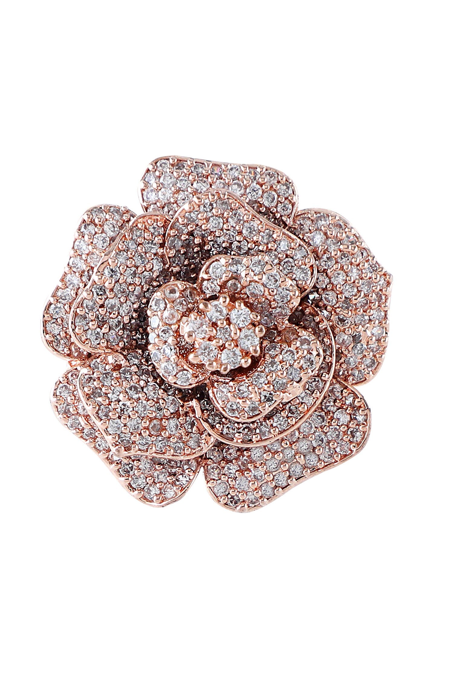 Floral Rose Gold Stud Earrings 