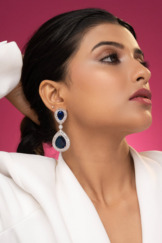 Designer Sapphire Stone Danglers 