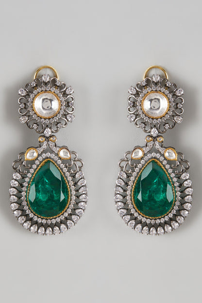 Victorian Plated Kundan Danglers 
