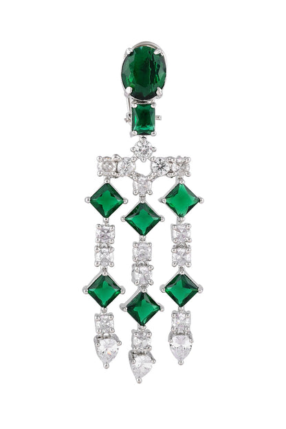 Emerald & Diamond Long Danglers 
