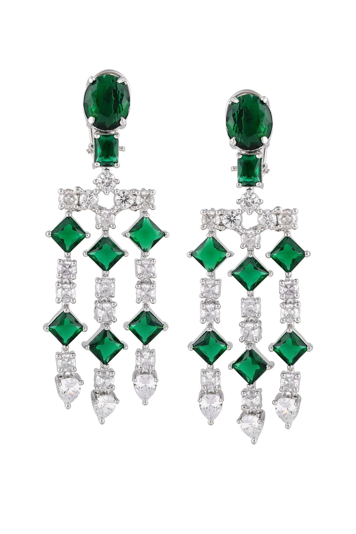 Emerald & Diamond Long Danglers 