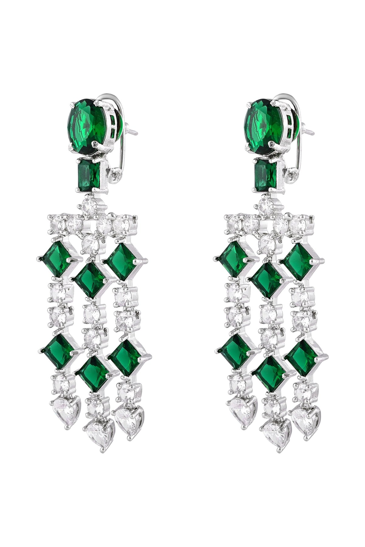 Emerald & Diamond Long Danglers 