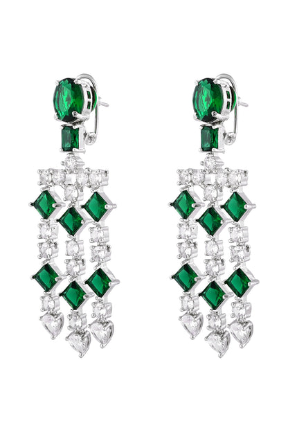 Emerald & Diamond Long Danglers 