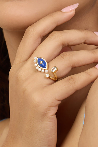 Two-Head Lapis Lazuli Ring 