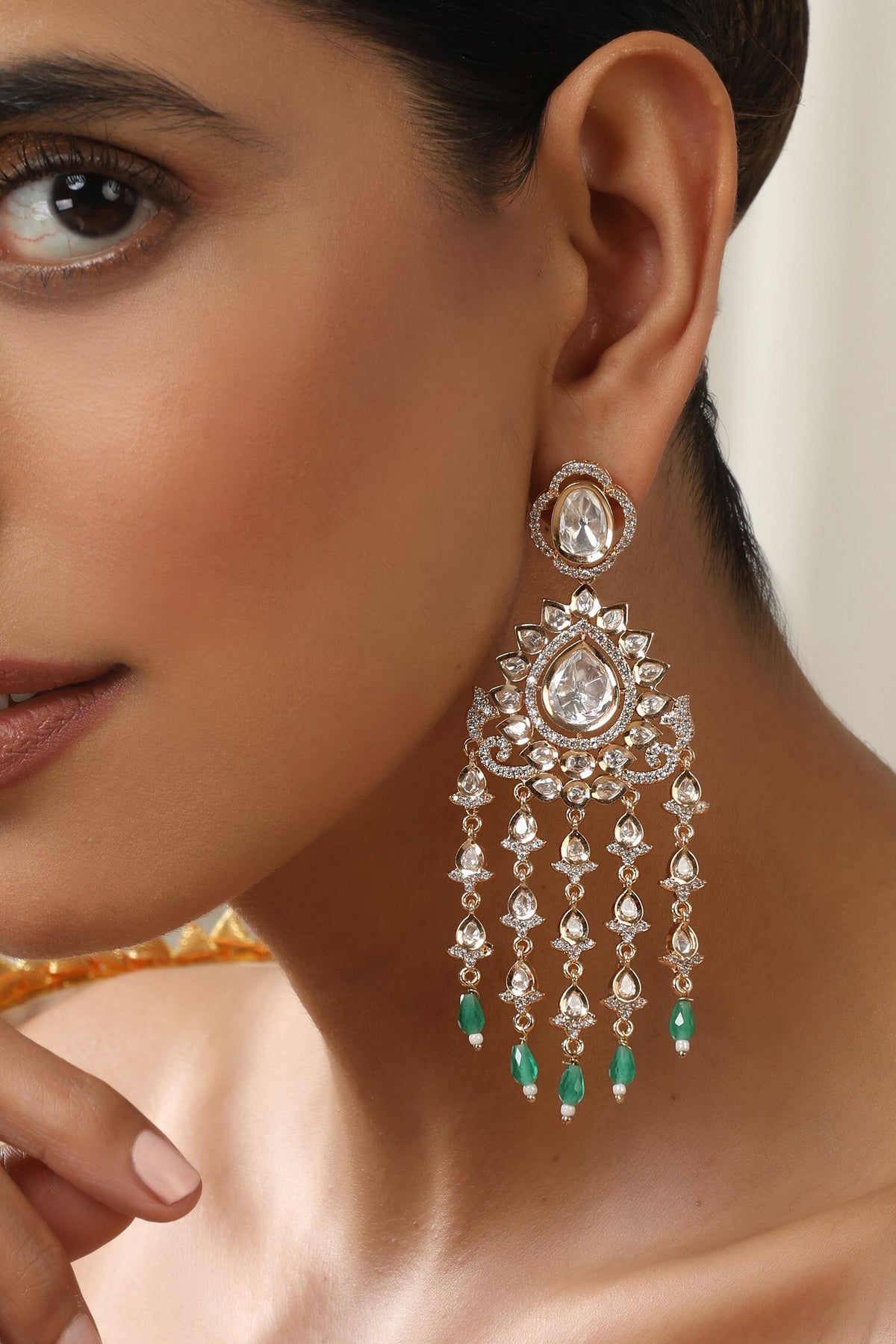 Mint Polki Dangler Earrings 