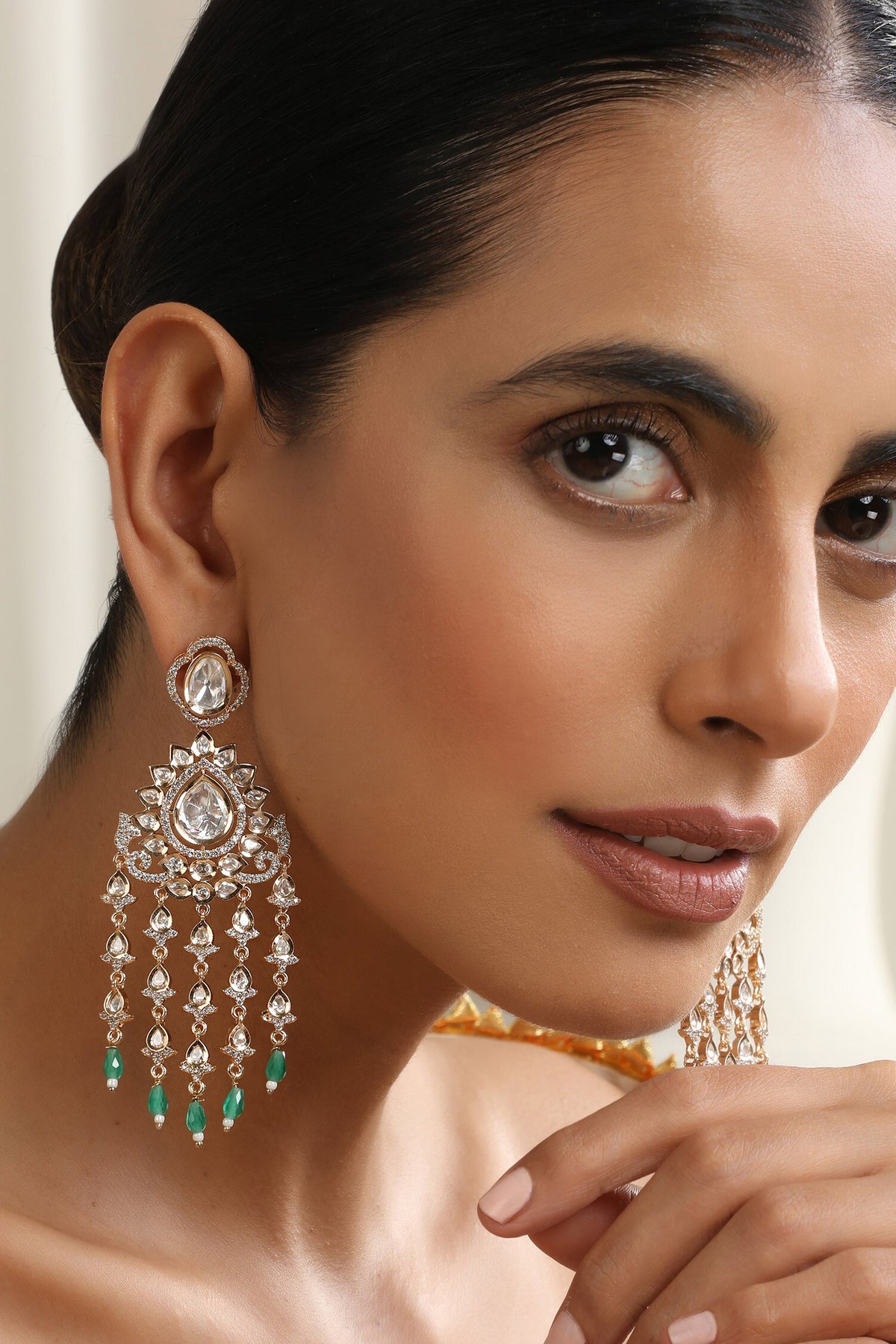 Mint Polki Dangler Earrings 
