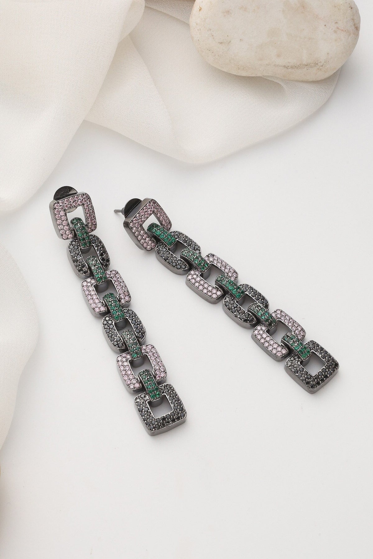 Multicolour Zirconia Dangler Earrings 