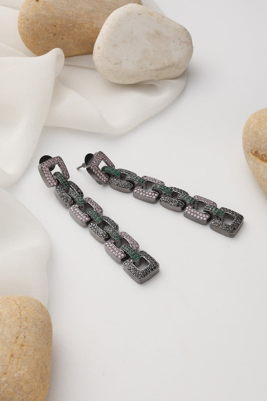 Multicolour Zirconia Dangler Earrings 