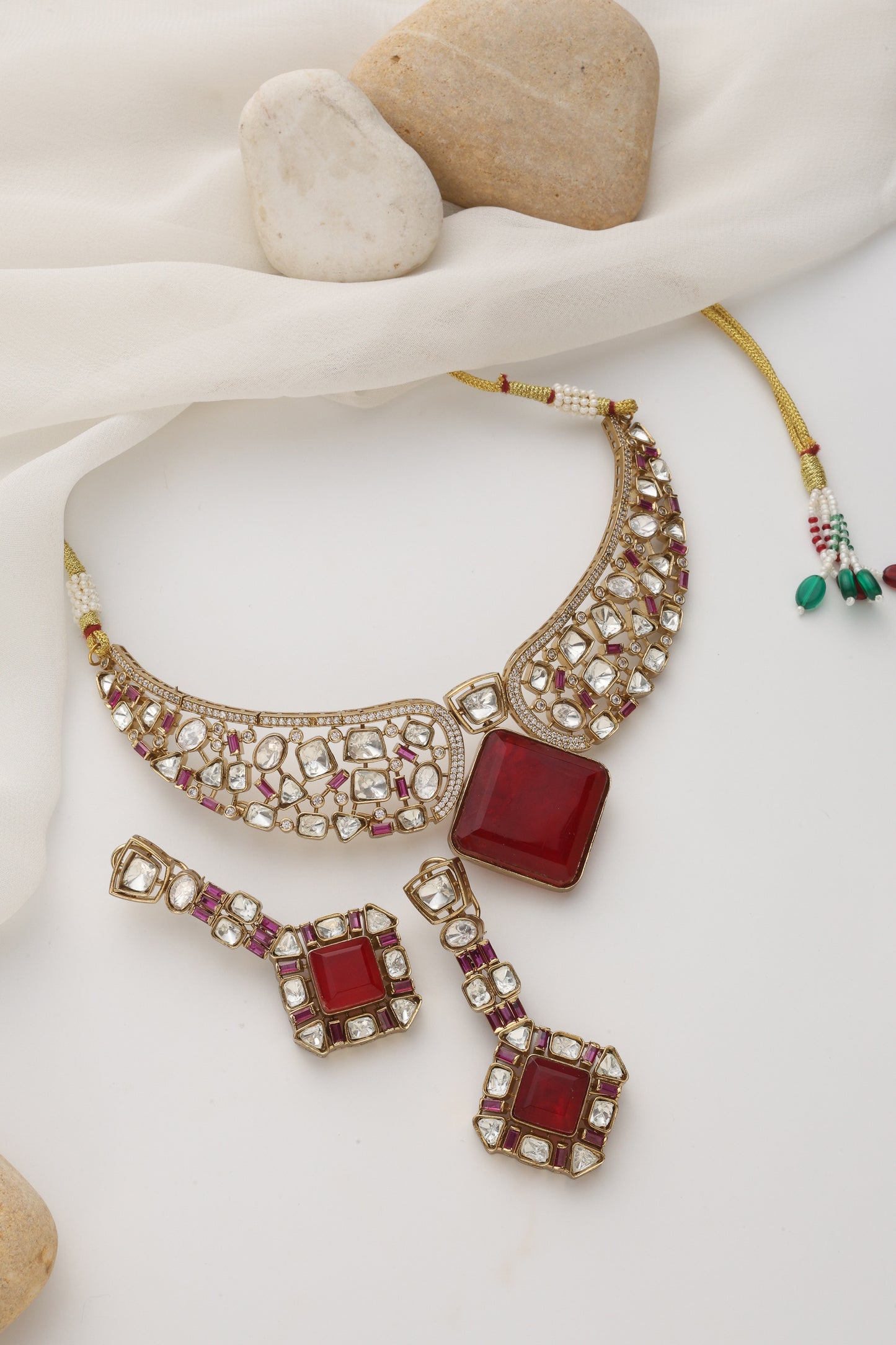 Rose Gold Polki Choker Set 