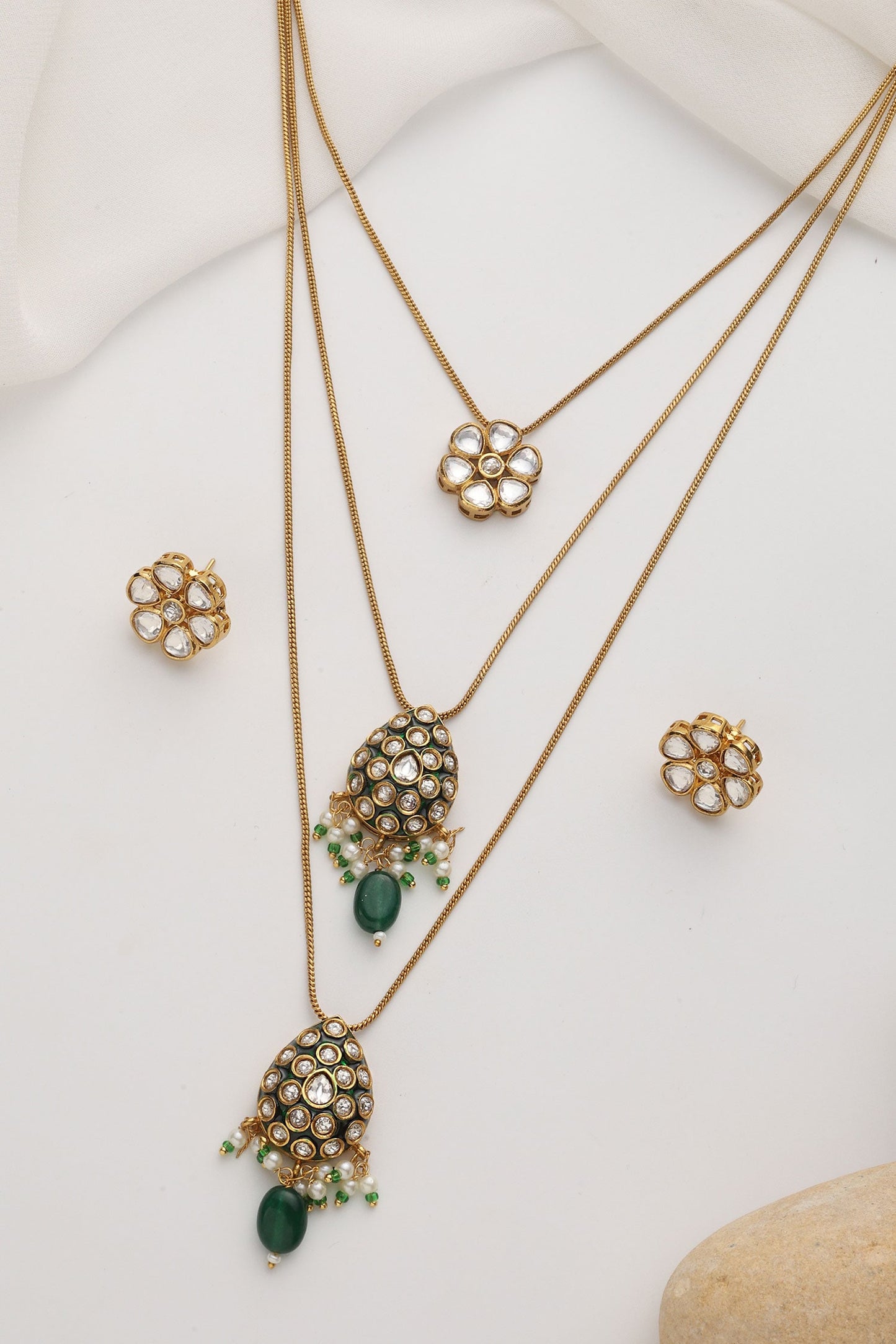 Polki Layered Necklace Set 