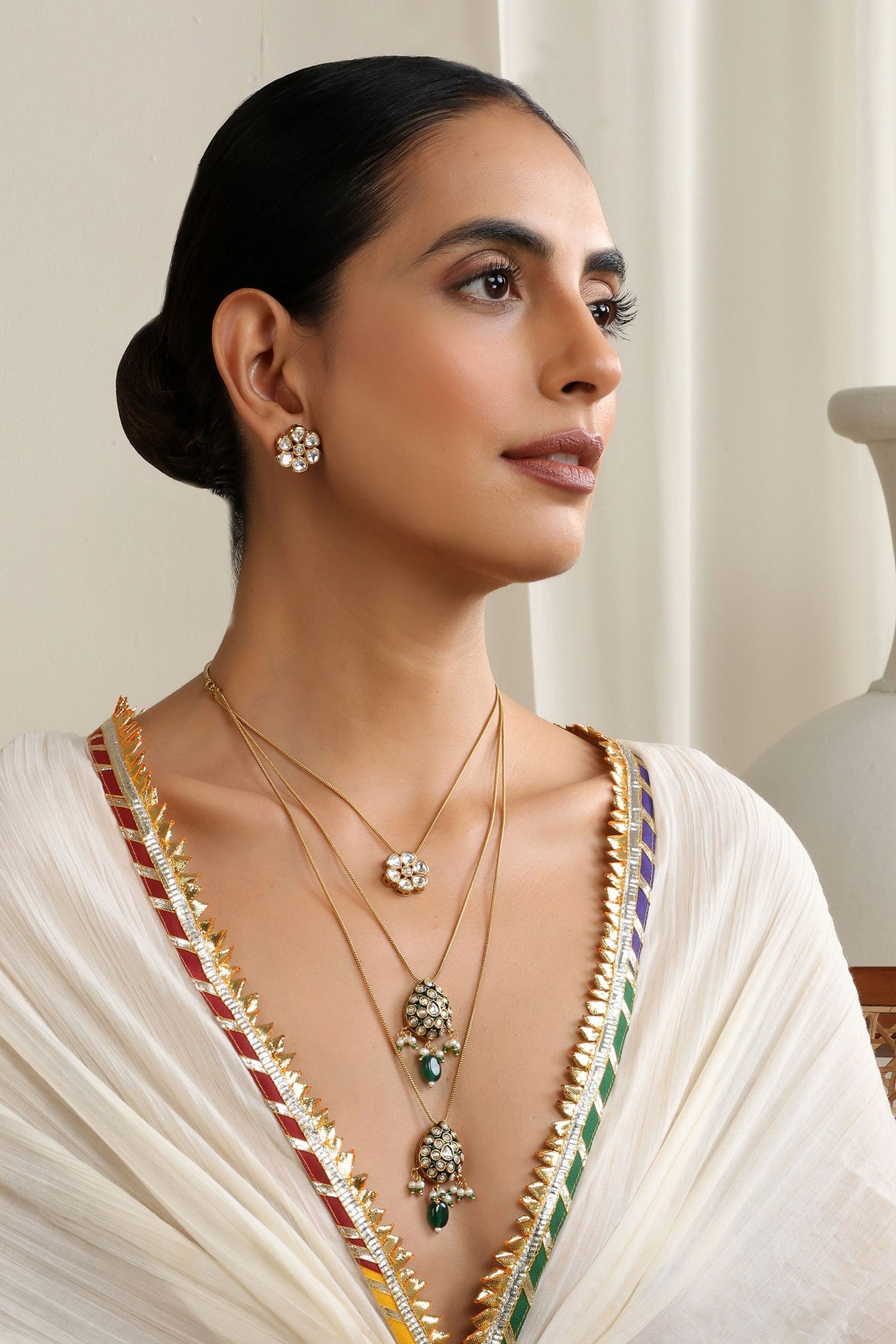 Polki Layered Necklace Set 