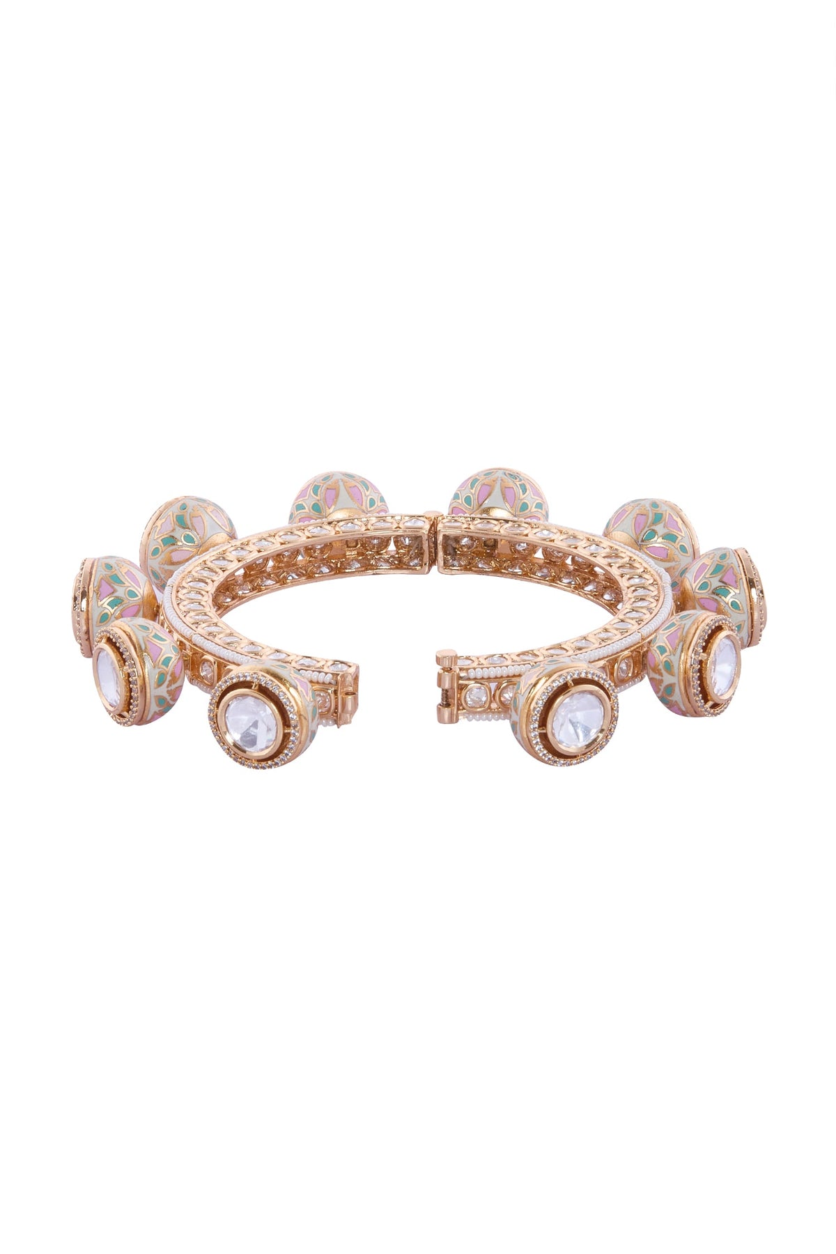 Multicolor Brass Bangle With Stones 