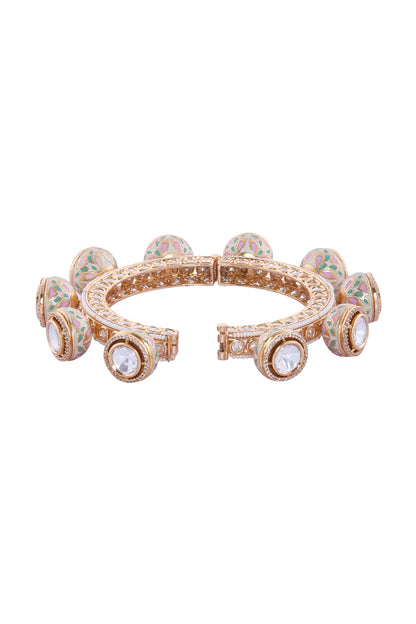 Multicolor Brass Bangle With Stones 