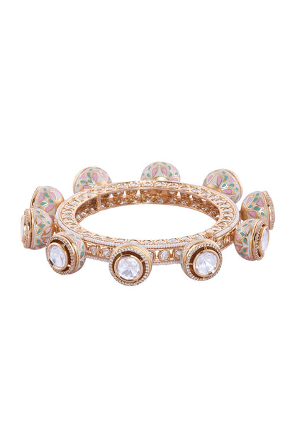 Multicolor Brass Bangle With Stones 