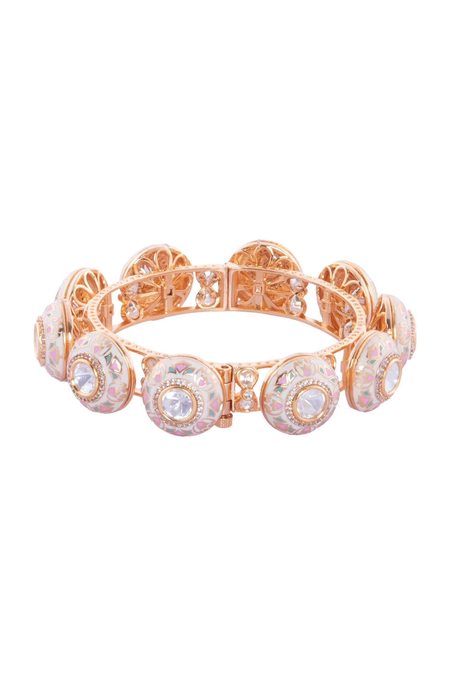 Gold Multicolor Decorative Bangles Set 