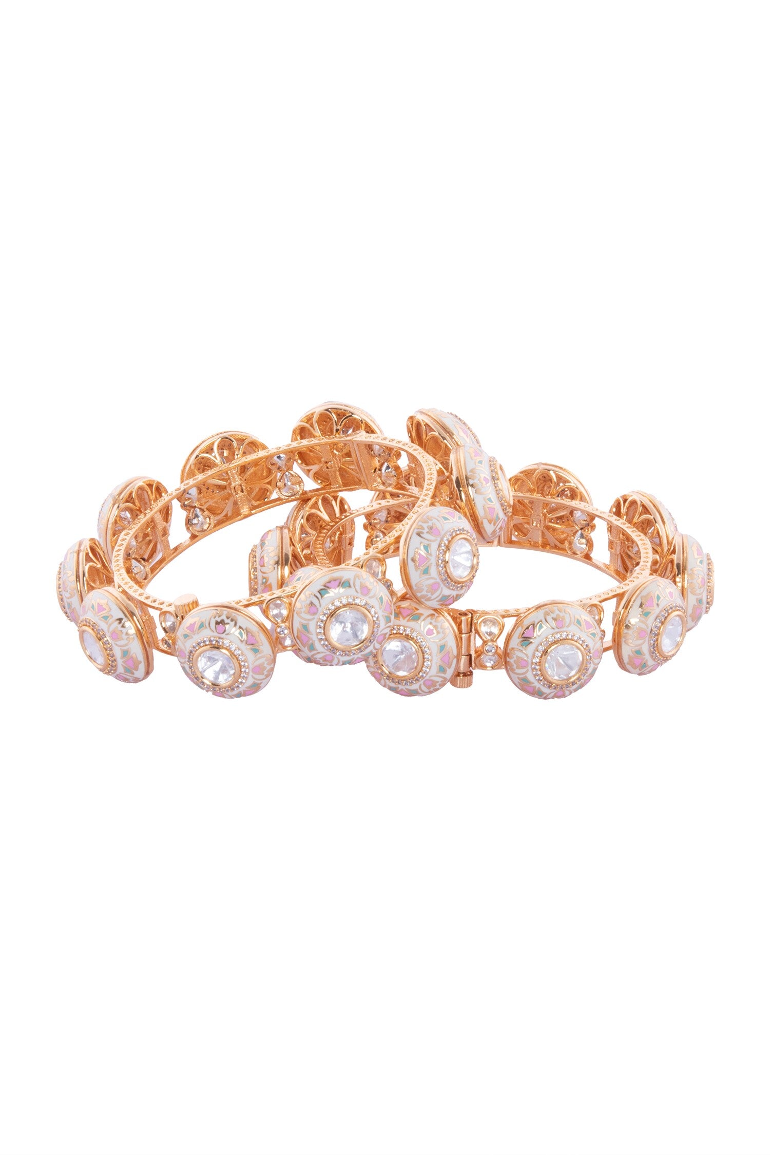 Gold Multicolor Decorative Bangles Set 