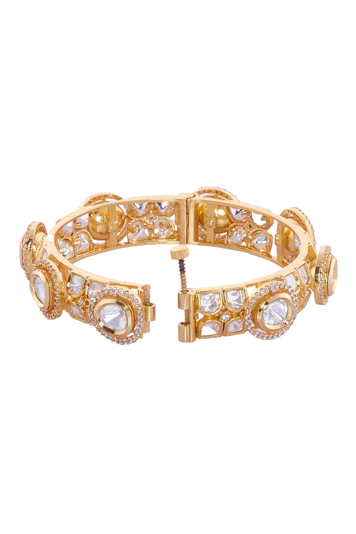 Gold Plated Stone Embellished Bangles Set 