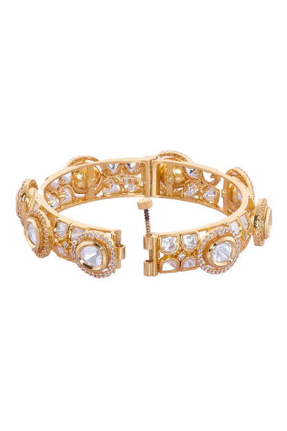 Gold Plated Stone Embellished Bangles Set 