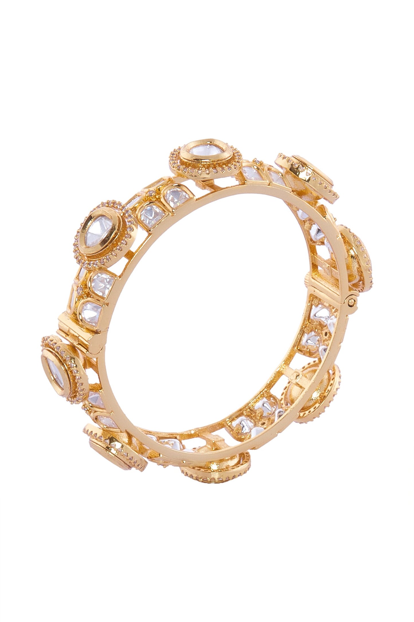 Gold Plated Stone Embellished Bangles Set 