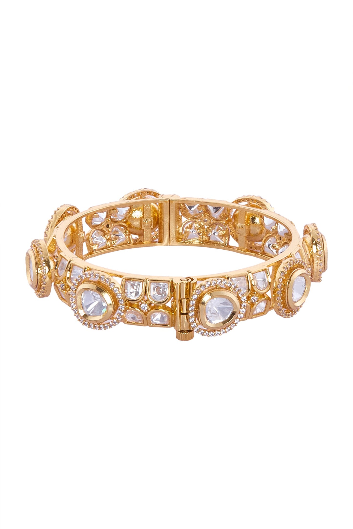 Gold Plated Stone Embellished Bangles Set 