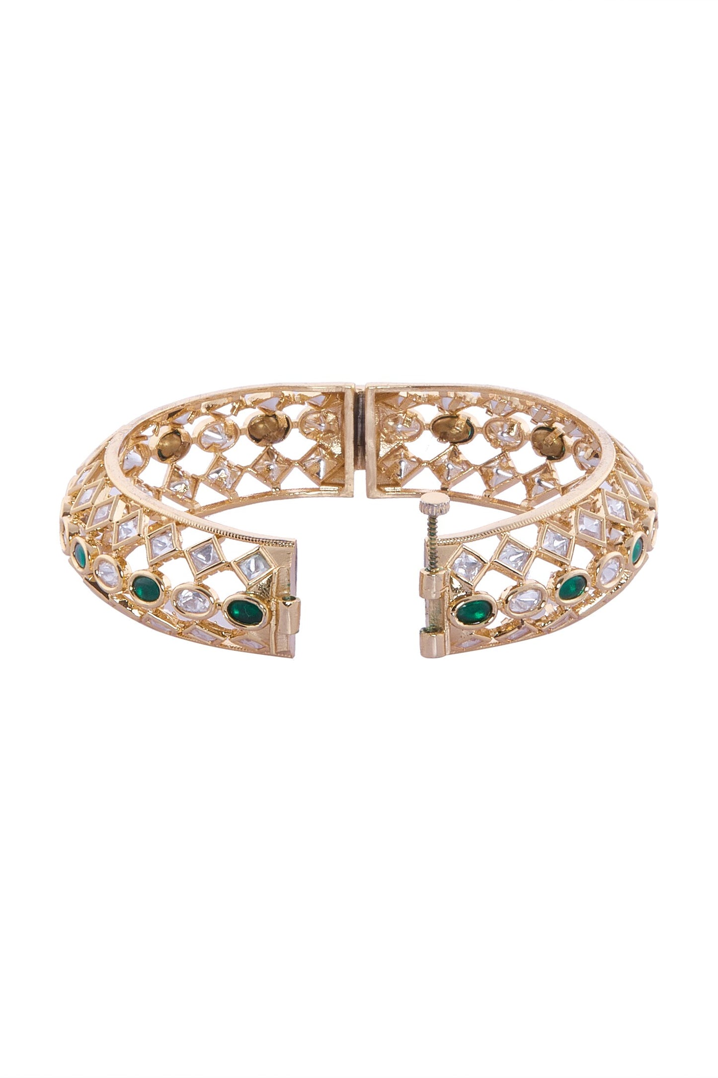 Geometric Design Brass Bangles Set 