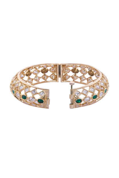 Geometric Design Brass Bangles Set 
